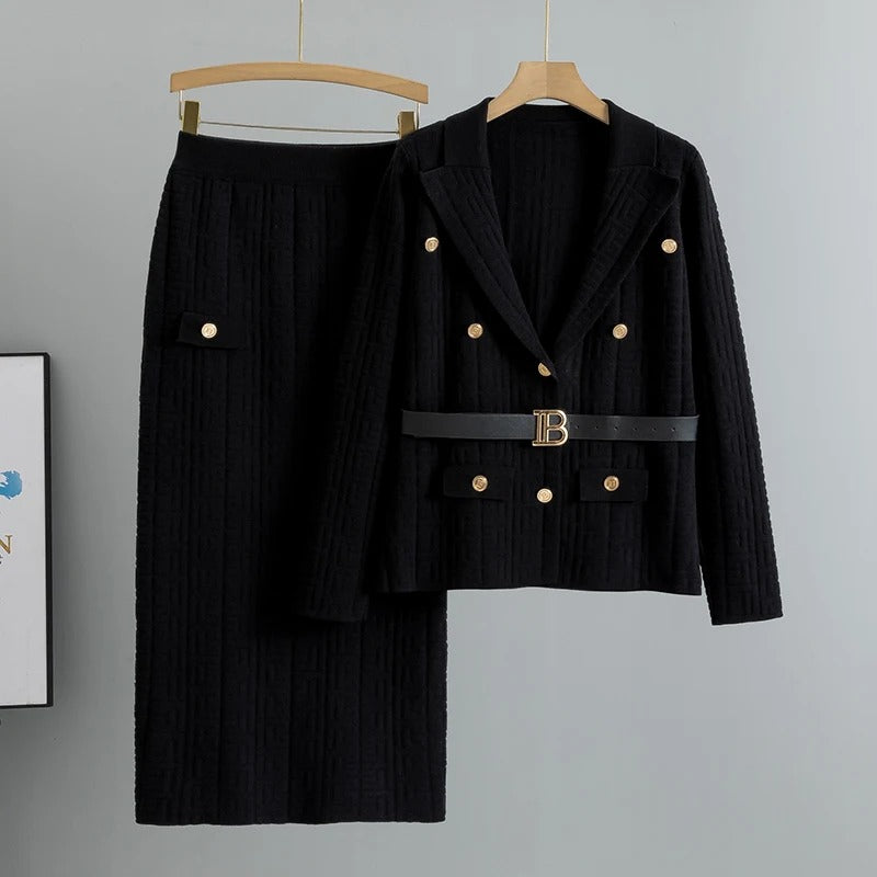 Conjunto Maria Alvarenga - Tricot Premium - Preto