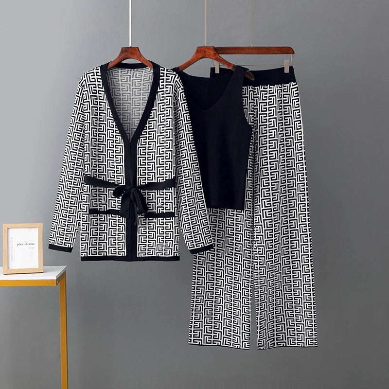 Conjunto Tricot 3 Peças Maria Neville - Marrom