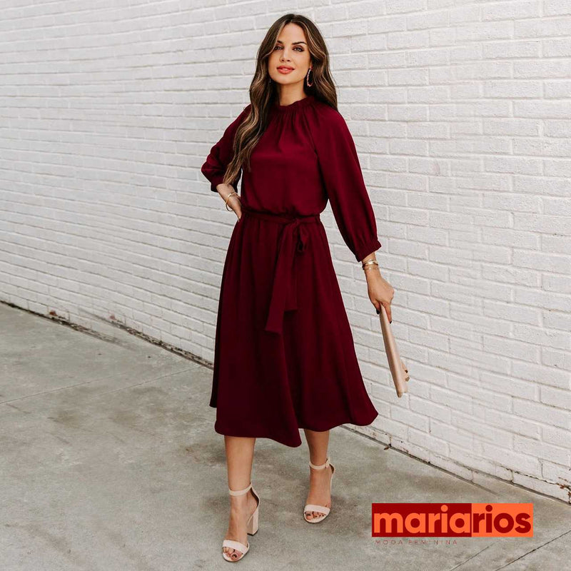 Vestido Maria Claudia - Marsala