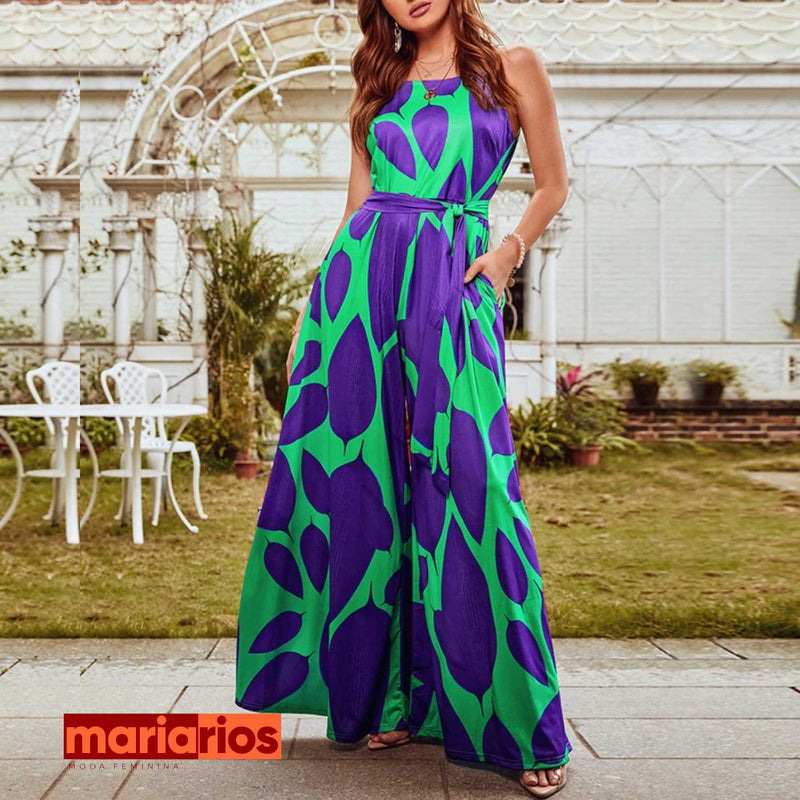 Macacão Maria Vitória - Roxo e Verde