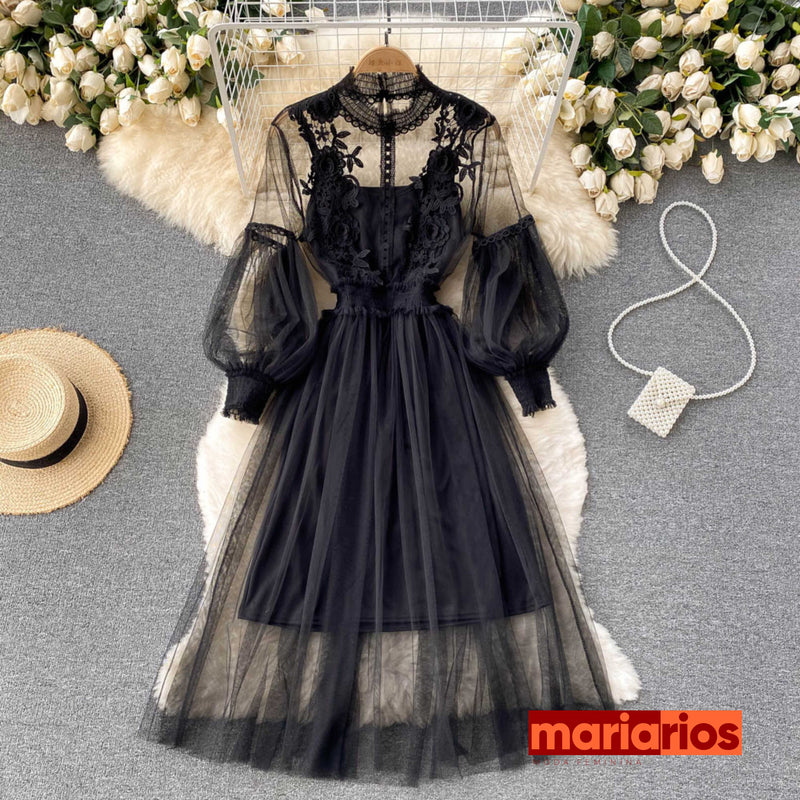 Vestido Maria Alda - Preto