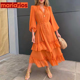 Vestido Midi - Maria Antonella - Laranja