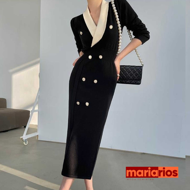Vestido Maria Barros - Tricot - Preto
