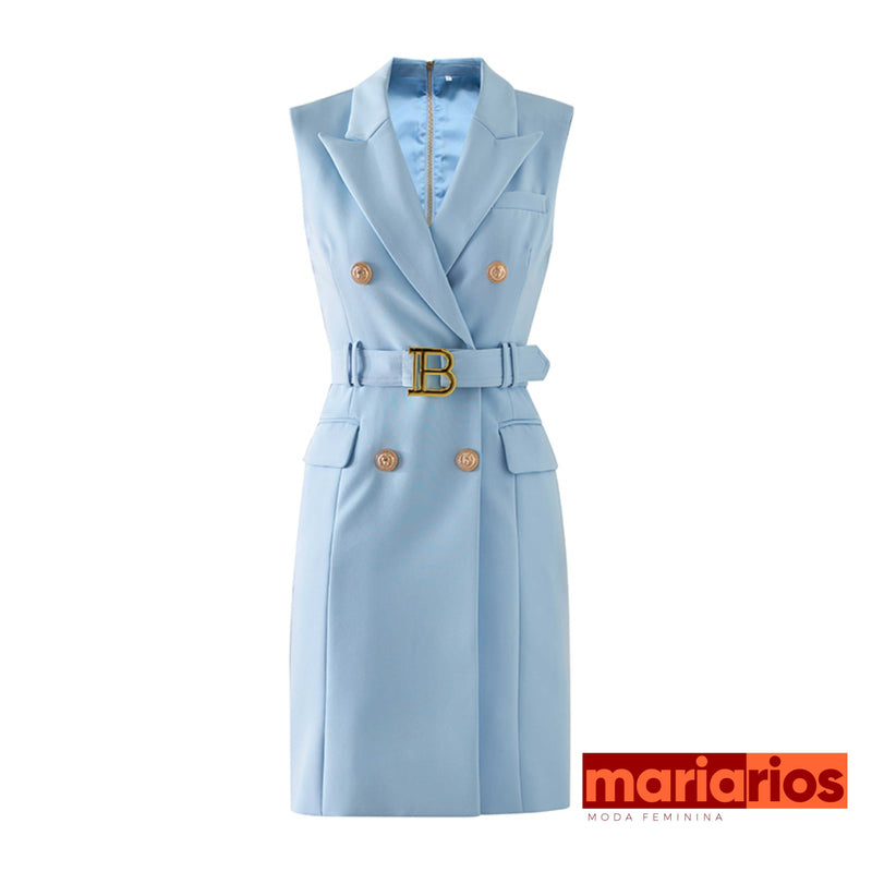Vestido Blazer Maria Denise - Azul Claro