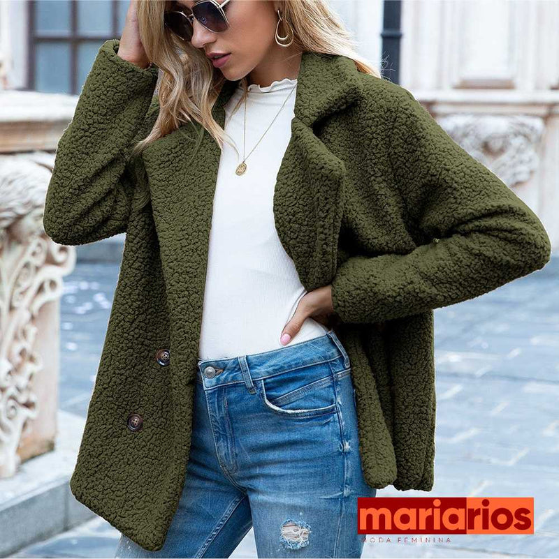 Casaco Teddy Maria Cecília - Verde Militar