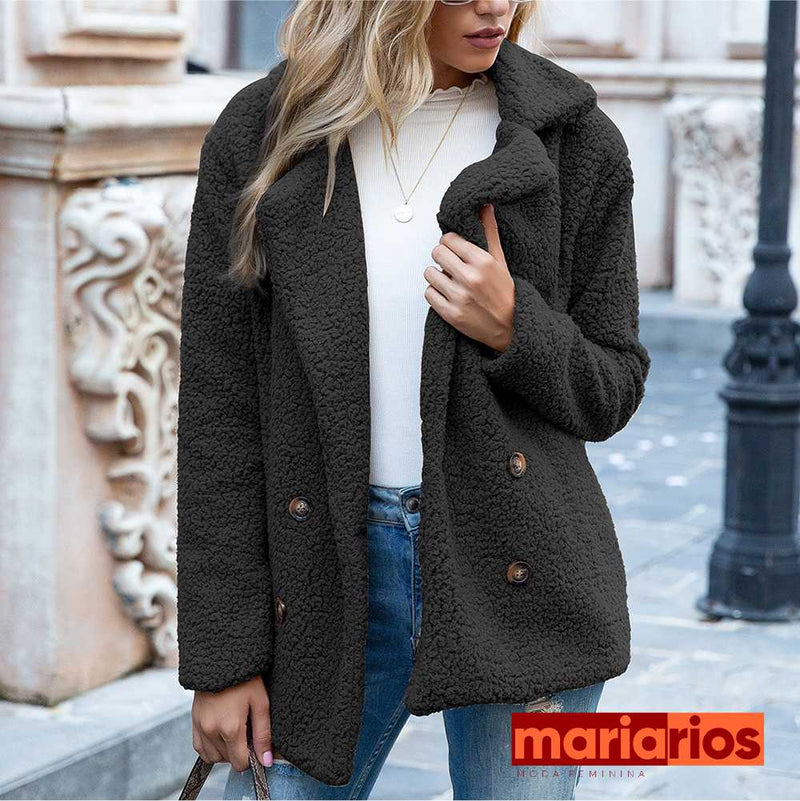 Casaco Teddy Maria Cecília - Preto