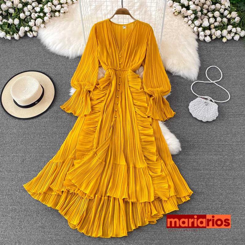 Vestido Maria Adele - Amarelo