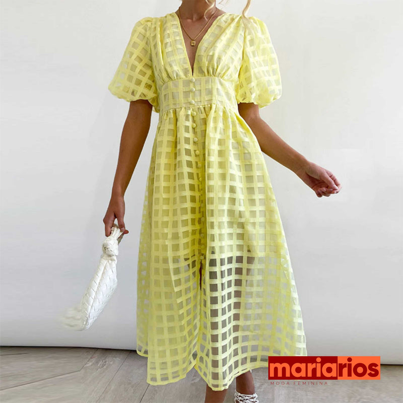 Vestido Maria Hannah - Amarelo