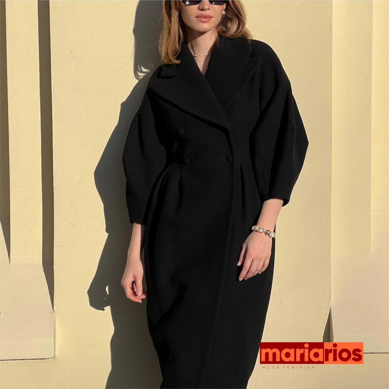 Sobretudo Maria Teodora - Lã  - Preto