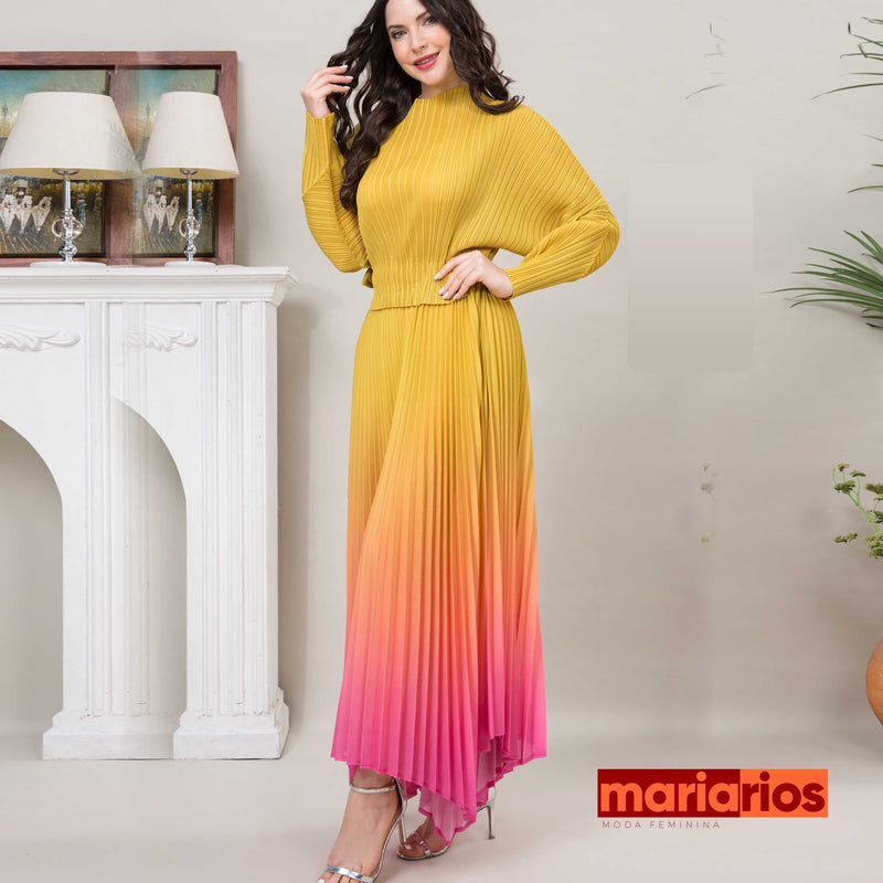 Vestido Maria Carmélia - Degradê Lilás