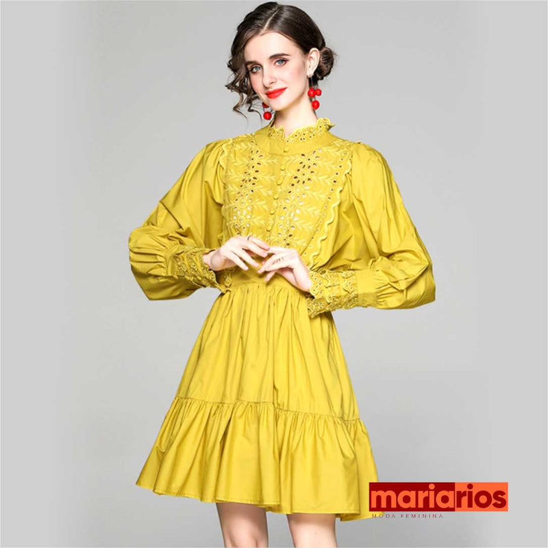 Vestido Maria Lavínia - Amarelo