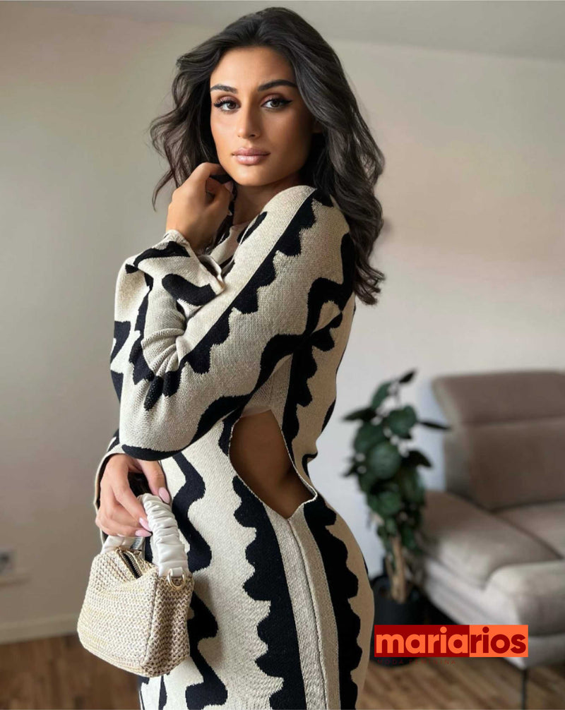 Vestido Maria Aneliz - Preto e Branco