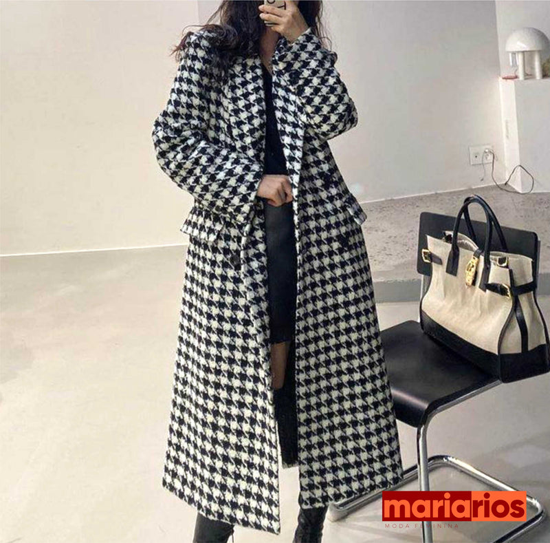 Sobretudo Maria Emma - Preto e Branco - Pied de Poule